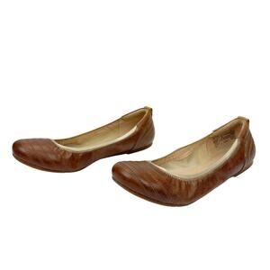 Timberland Brown Leather Lightweight Stitched Padded Flats Shoe 7.5 Boho Western